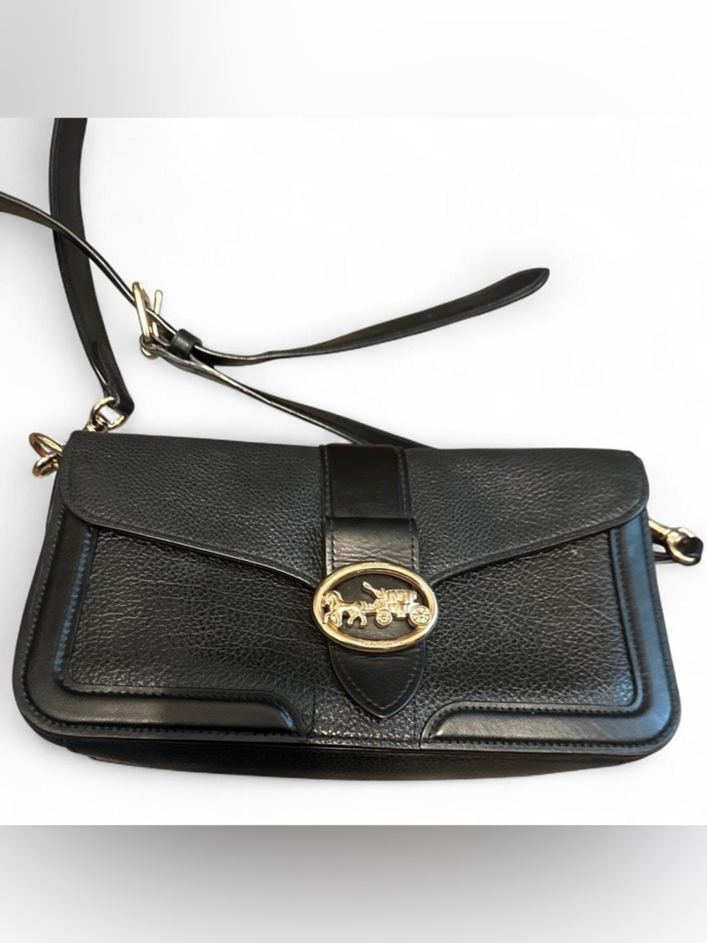 Coach Georgiana, black, pebble leather and gold hardware No: B2122-5493 - Picture 8 of 13